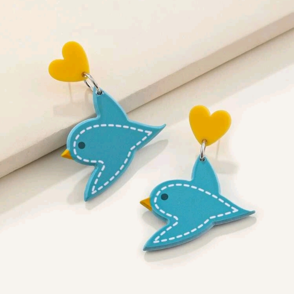 🍉5 for $25* Blue Bird Earrings